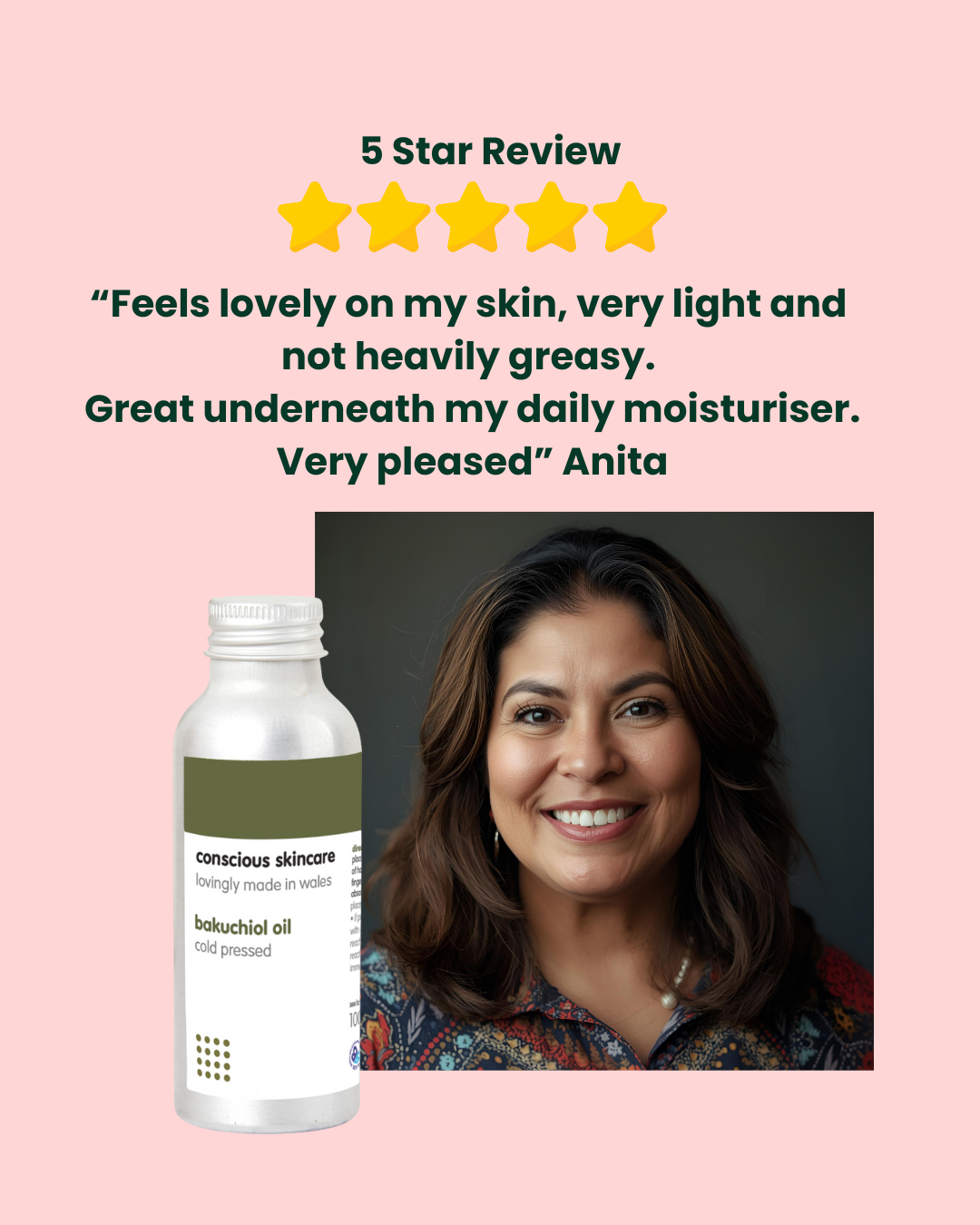 Conscious Skincare Facebook ad: Bakuchiol is here, Gentle, Plant-Based Retinol Alternative.