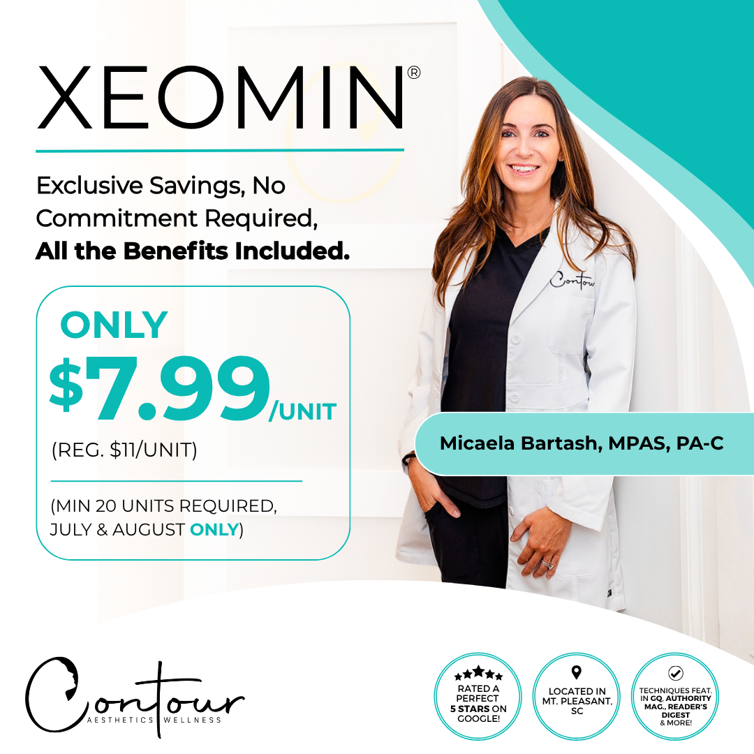 Contour Aesthetics & Wellness Facebook ad: Choose your smooth: Xeomin or Daxxify!