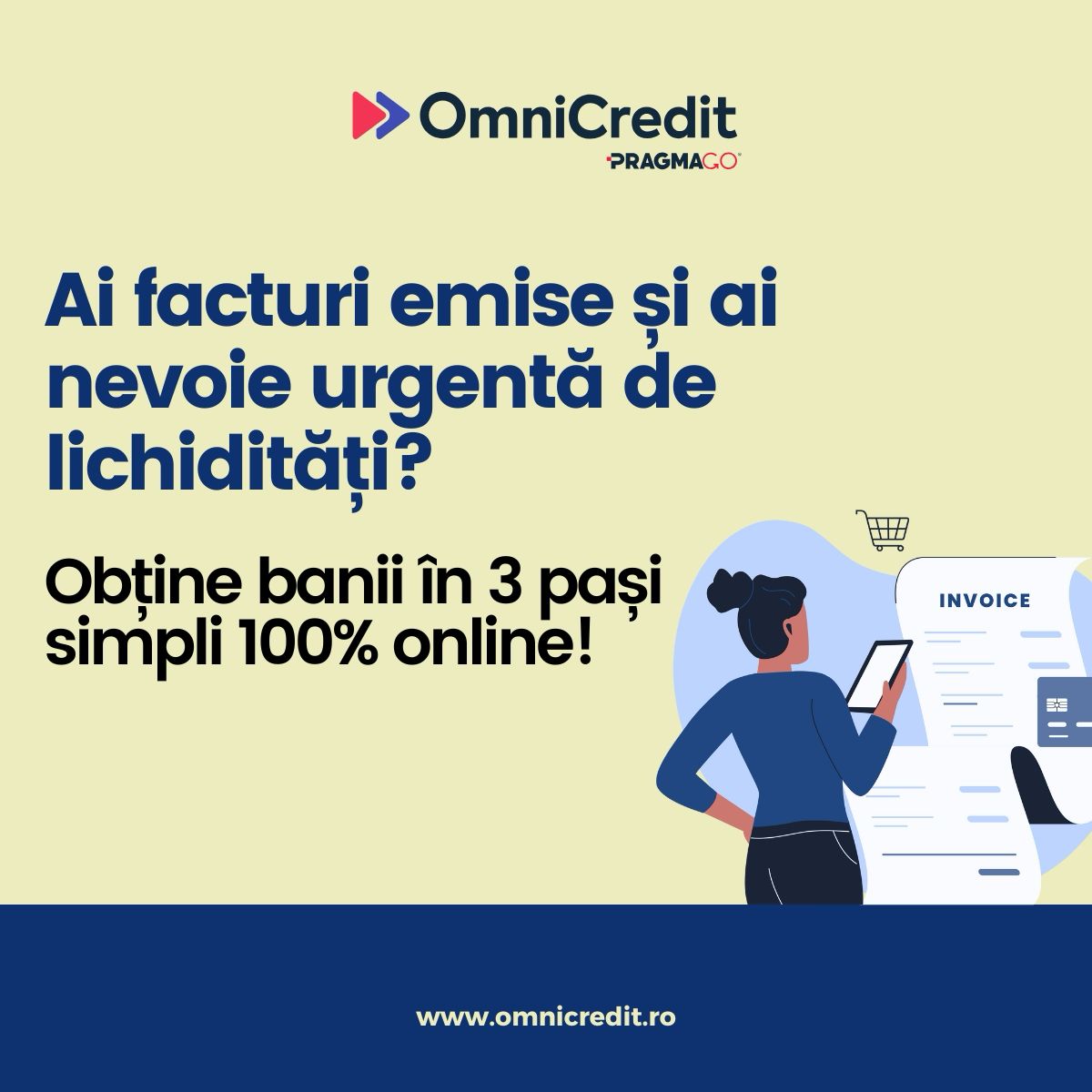 Omnicredit - finantare pe fast forward Facebook ad: Ai facturi emise și ai nevoie de cash…