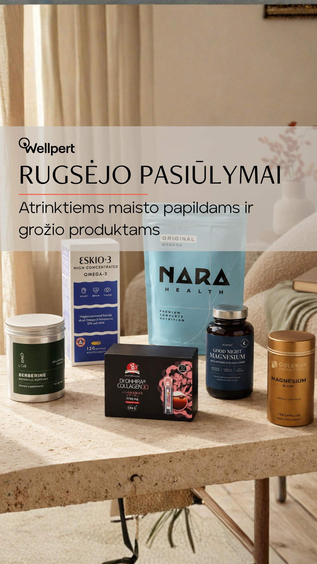 Wellpert Facebook ad: Maisto papildams iki -30%