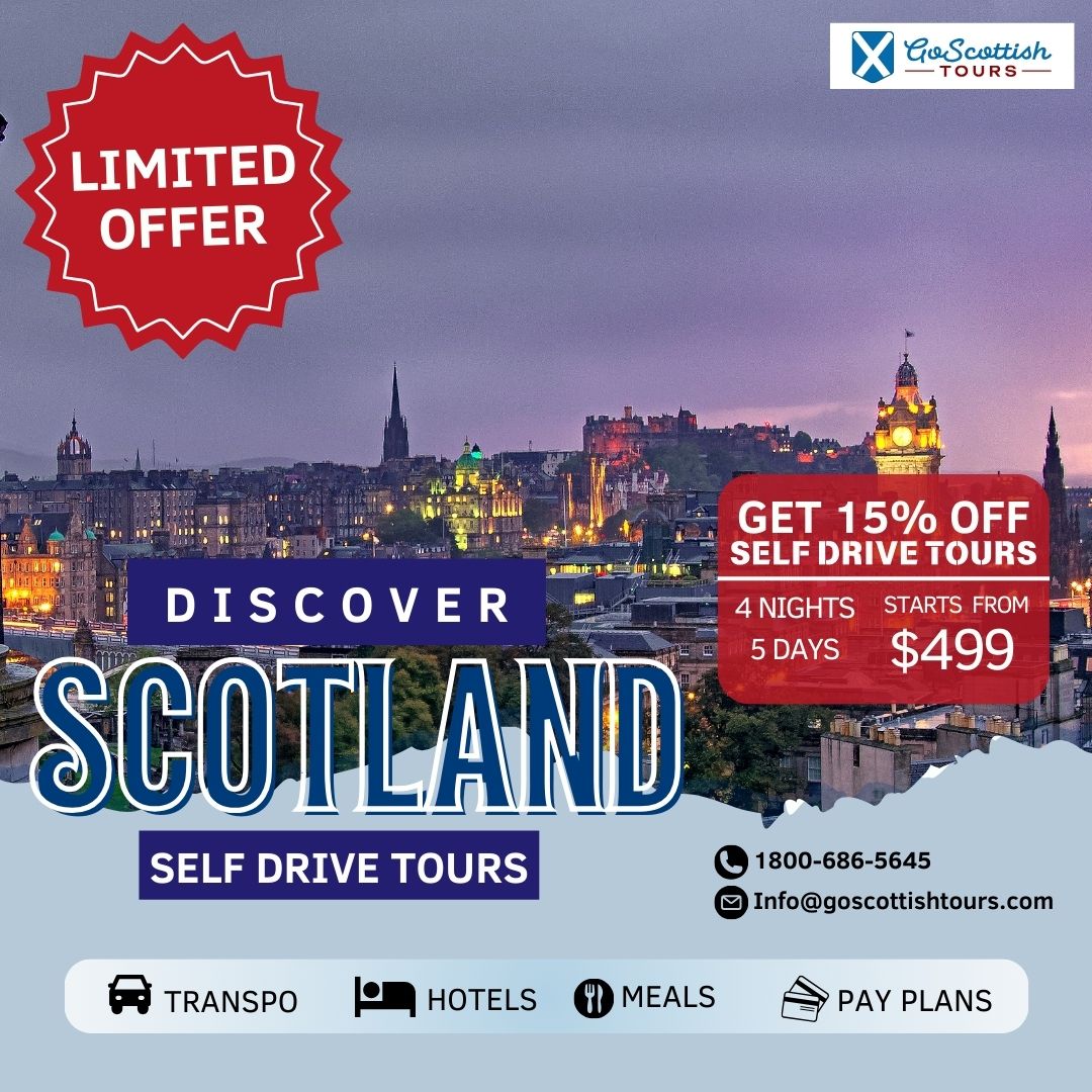 Go Scottish Tours Facebook ad: Discover Scotland’s Magic: 15% OFF All Tours, Limited Time!