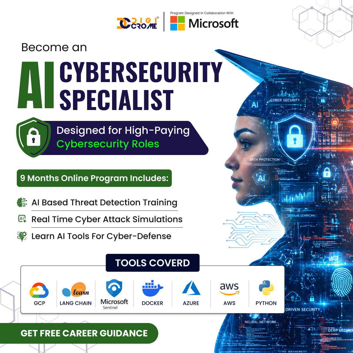 AI Cybersecurity Specialist Facebook ad: Become an AI Cybersecurity Expert in Just 9 Months…