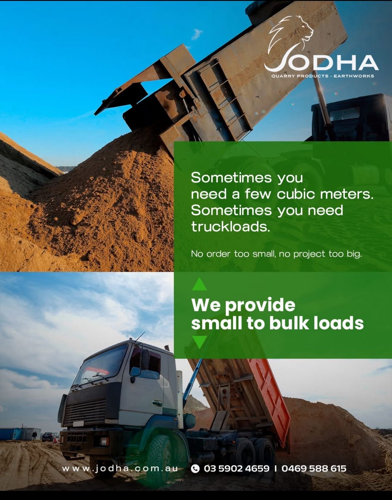 Crushed Rock Soil Sand Mulch Supplier VIC Facebook ad