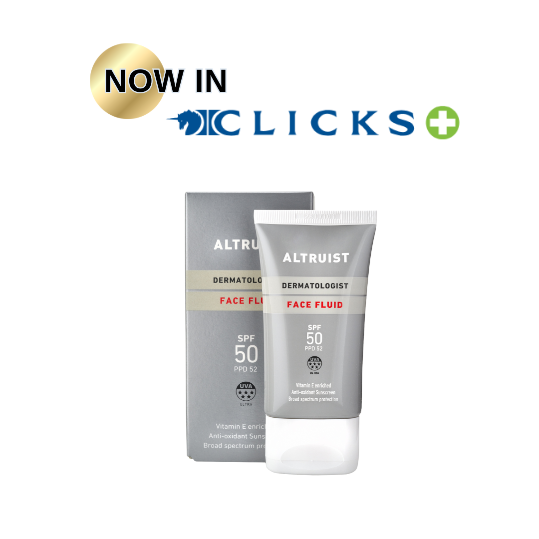 Altruist Sunscreen Facebook ad: Altruist sunscreen is now available at Clicks!