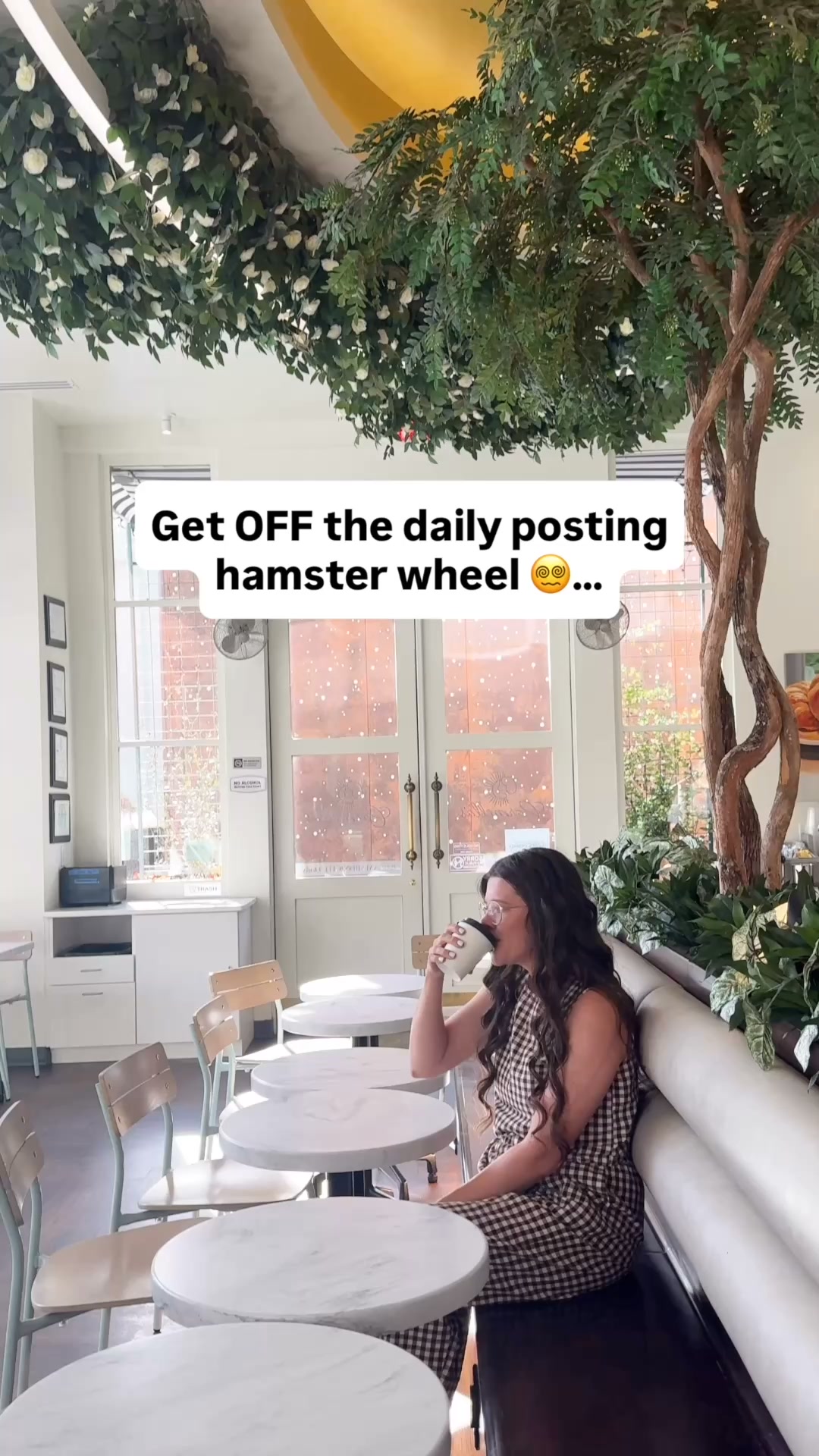 Stephanie Kase Facebook ad: Get off the daily posting hamster wheel