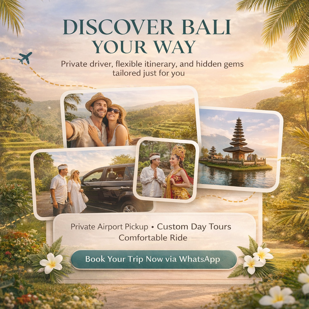 Arbalitour AndTravel Facebook ad: Private Bali Driver & Day Tours, Chat Now