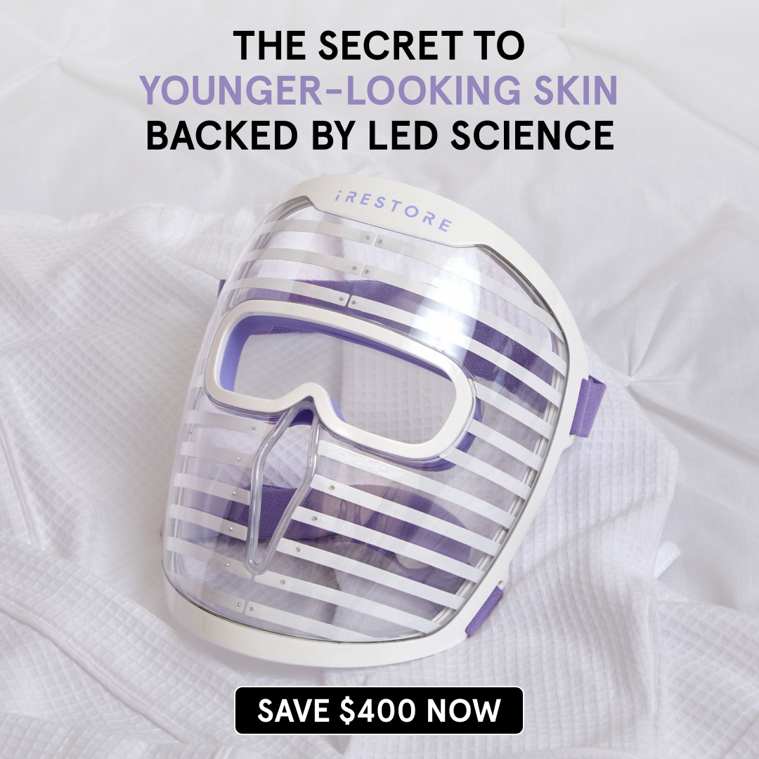 Wellness Rewired Facebook ad: The iRESTORE Illumina Face Mask is Superior!