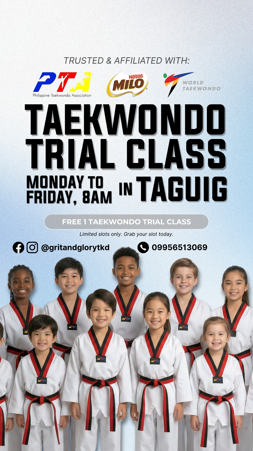 Grit & Glory Taekwondo Facebook ad: Not sure if Taekwondo is right for your…