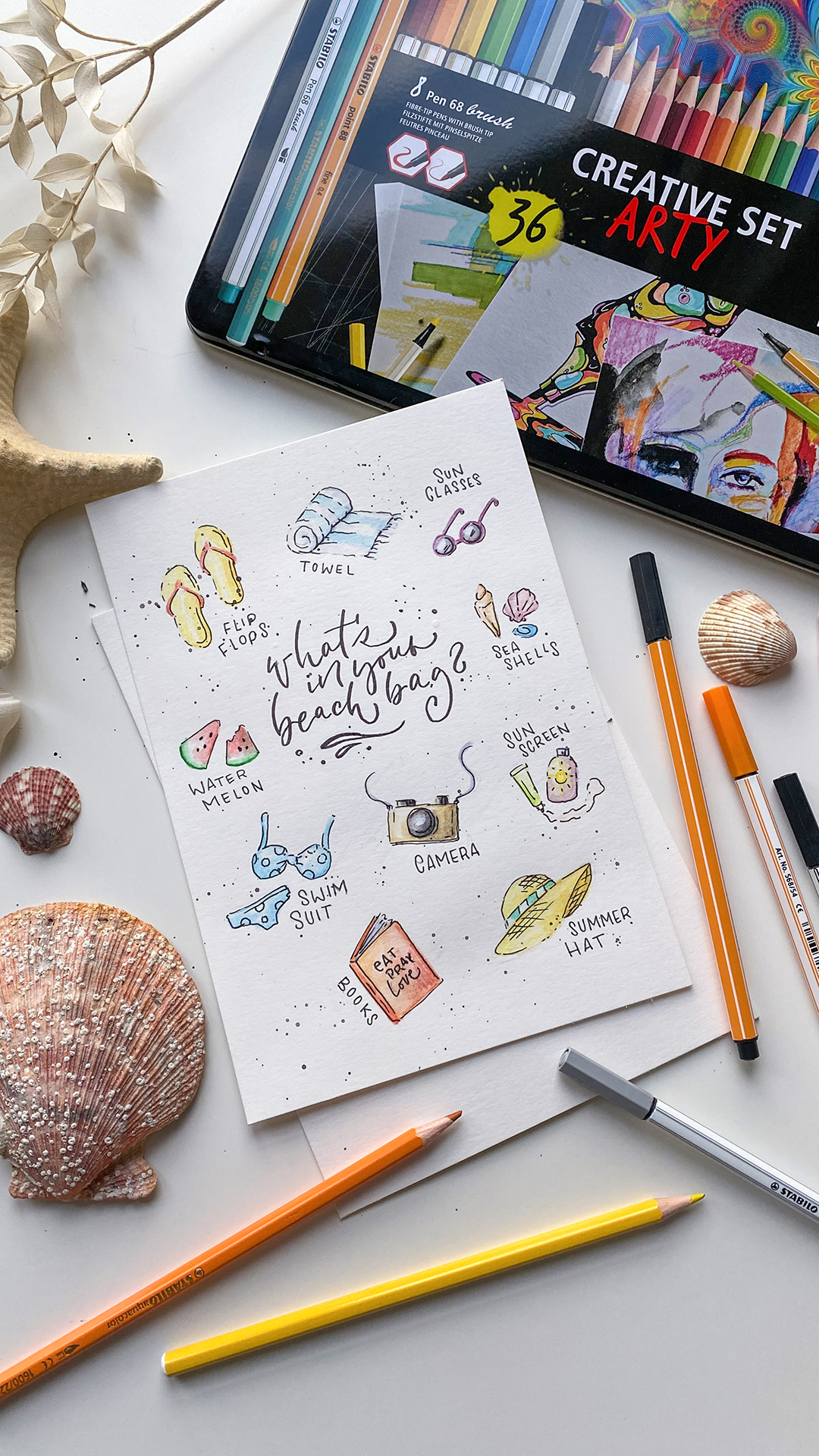 STABILO Facebook ad: Summer days start with the right essentials.