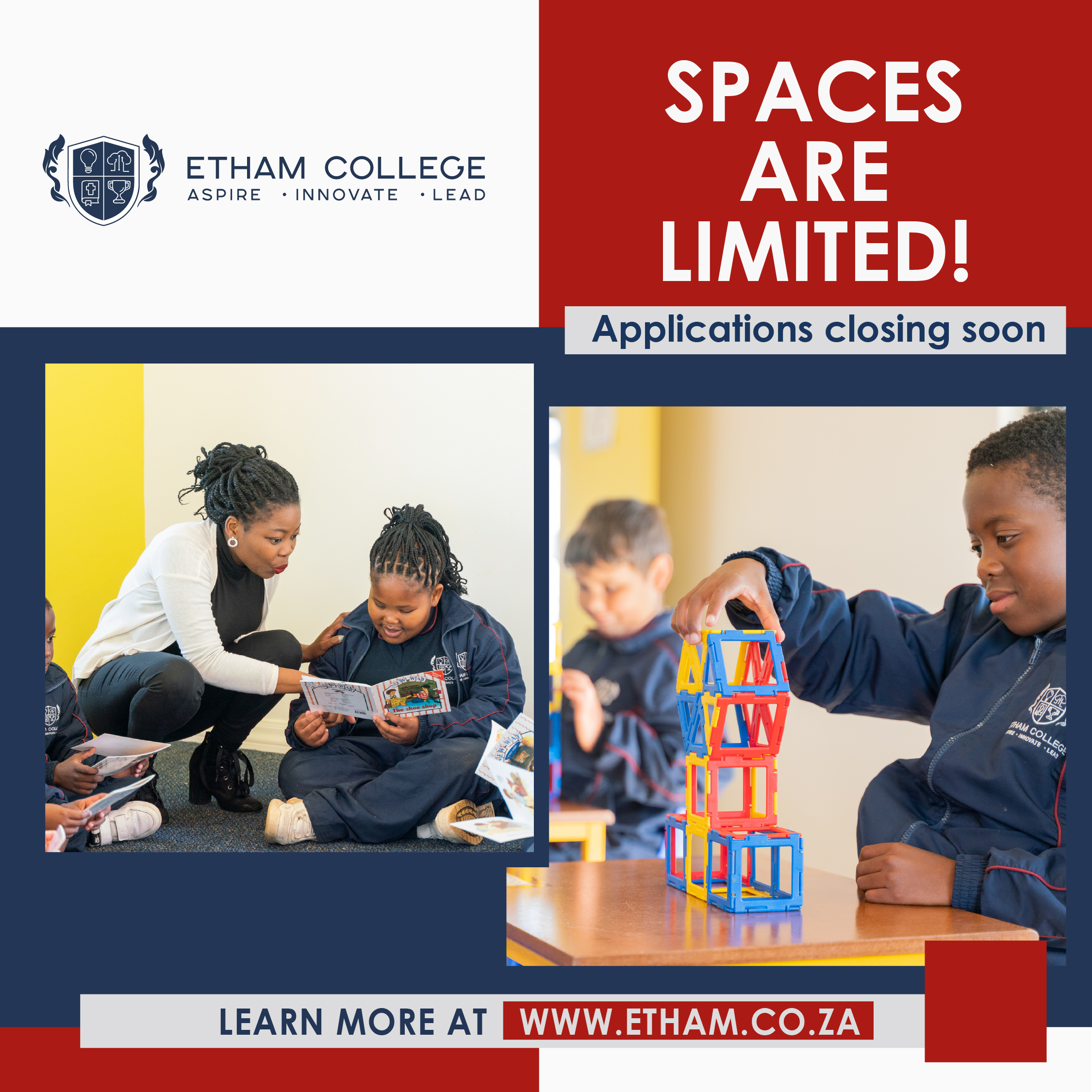 Etham College Facebook ad: !DON'T MISS OUT!