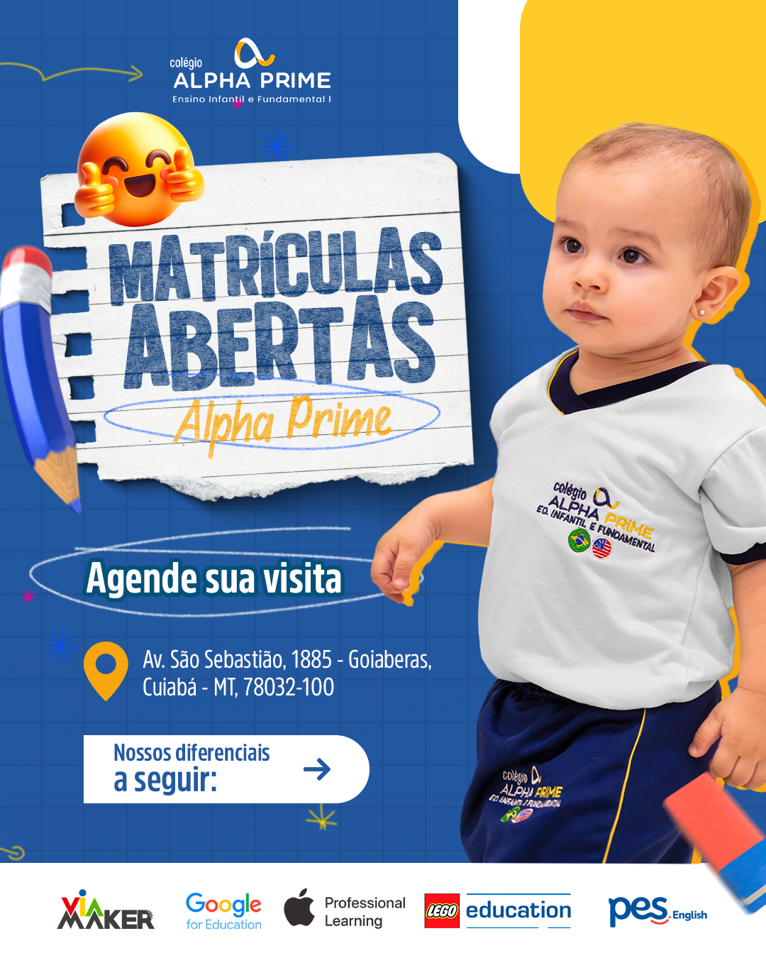 Alpha Prime Facebook ad: MATRÍCULAS ABERTAS | Berçário ao Ensino Fundamental I
