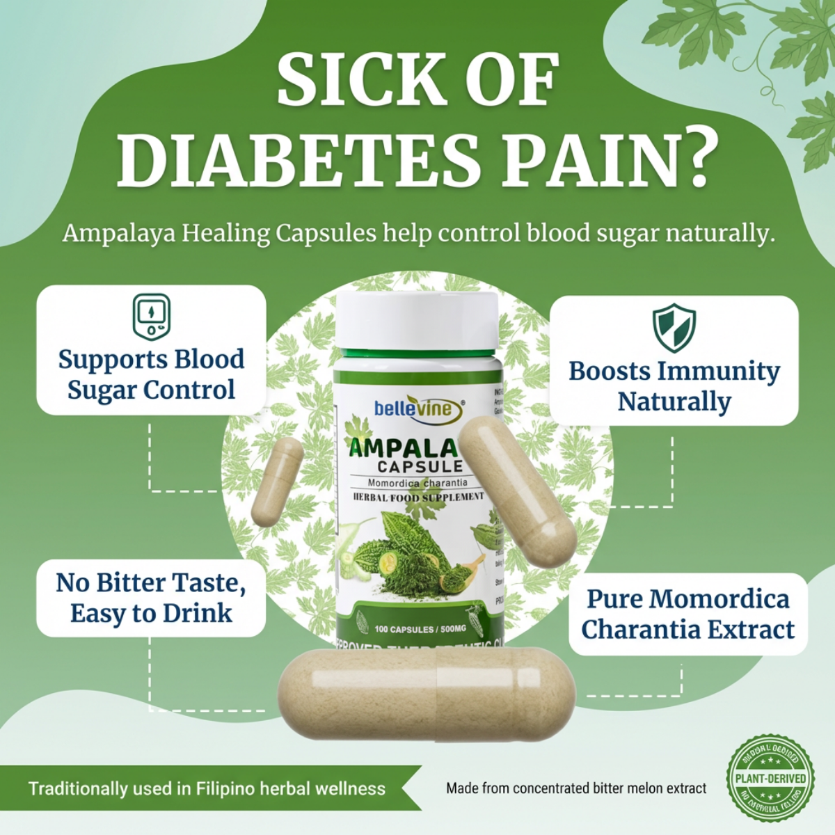 Ampalaya Healing Capsules PH Facebook ad: 1.5M+ SOLD NATIONWIDE