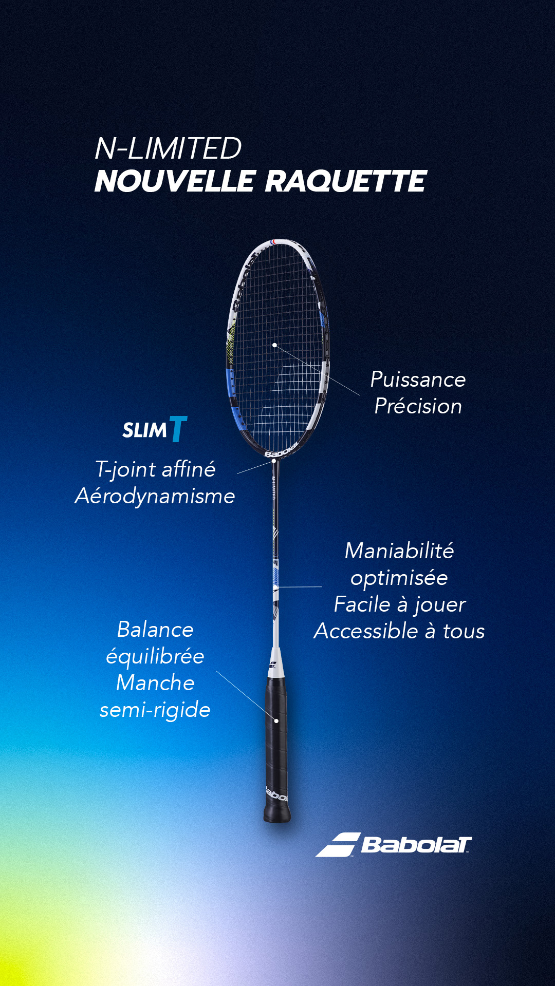 Decathlon - Badminton Facebook ad: Babolat N-Limited: Puissance & Précision