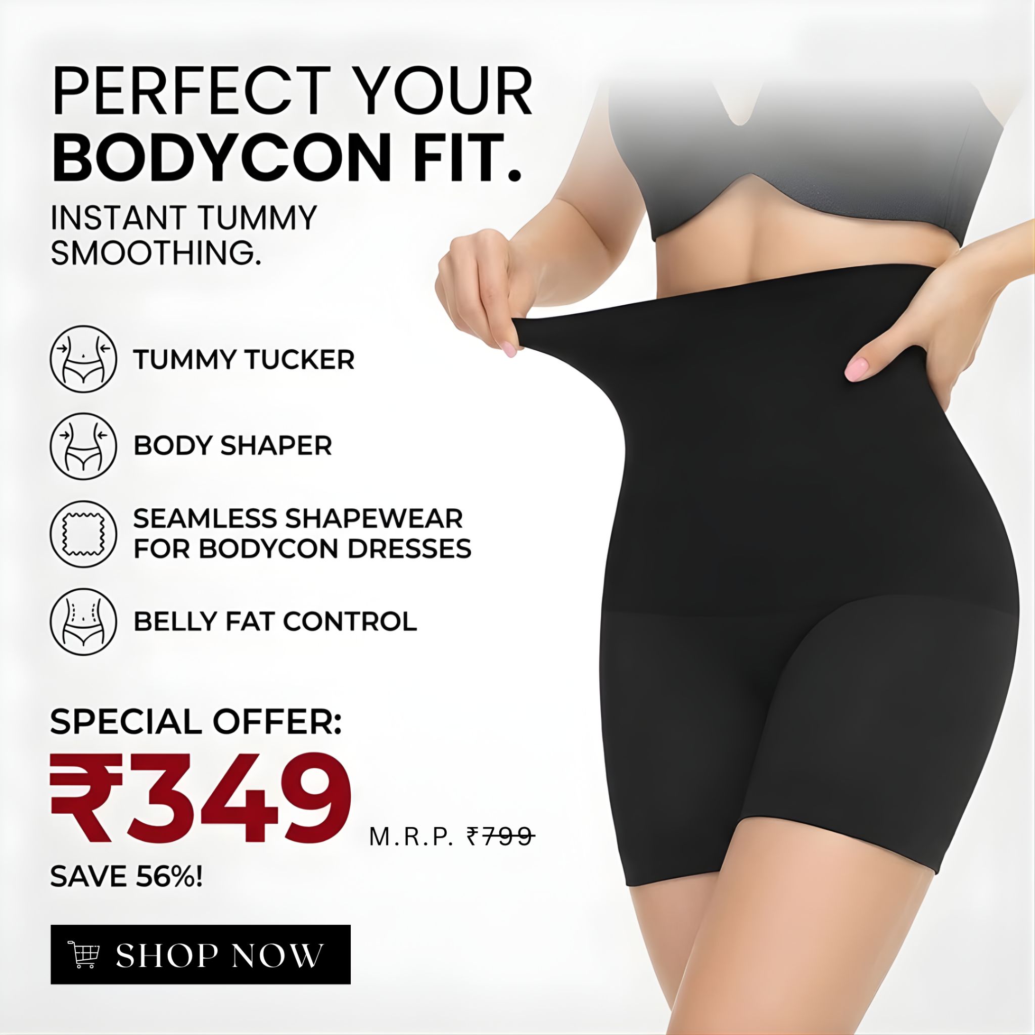 Courtits Facebook ad: Instant Slim Look, Buy Now!
