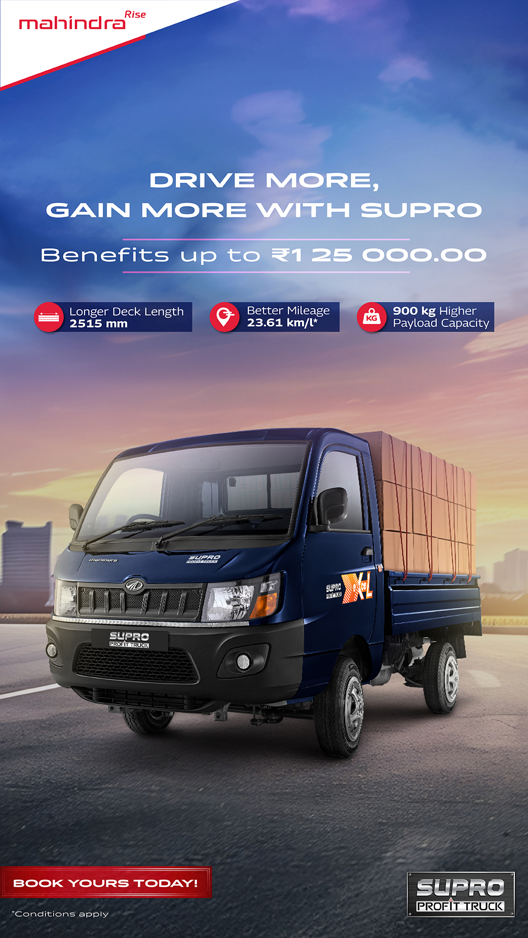 Mahindra Supro Profittruck Facebook ad from Mar 24, 2026