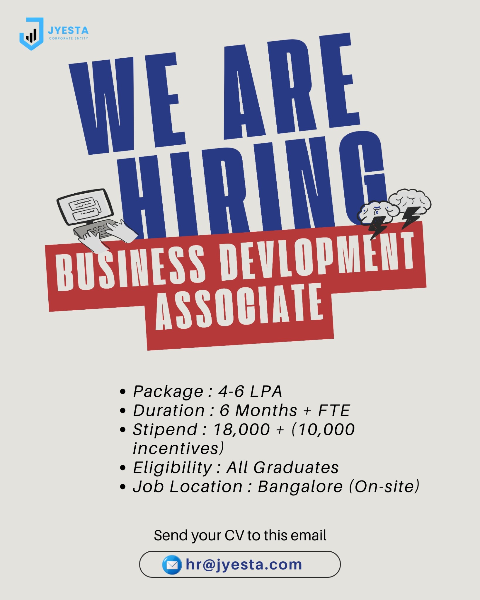 Jyesta Corporate Entity Facebook ad: We’re Hiring Business Development Associates, Apply Now!