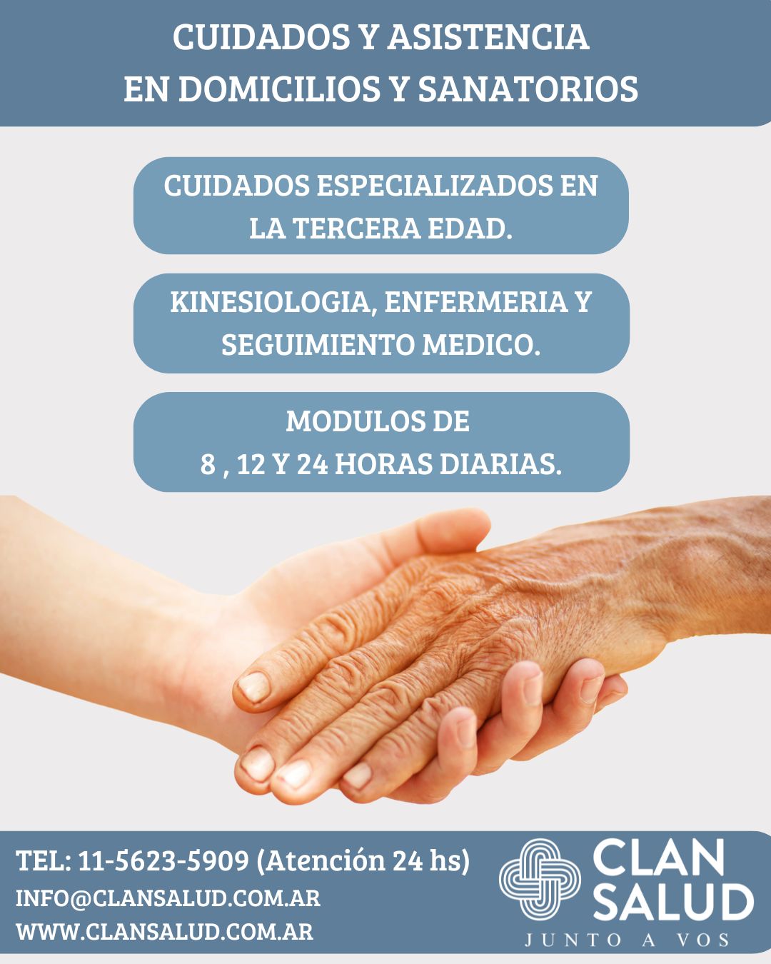 Clan Salud Facebook ad: ¡Servicios de Cuidados a Domicilio!