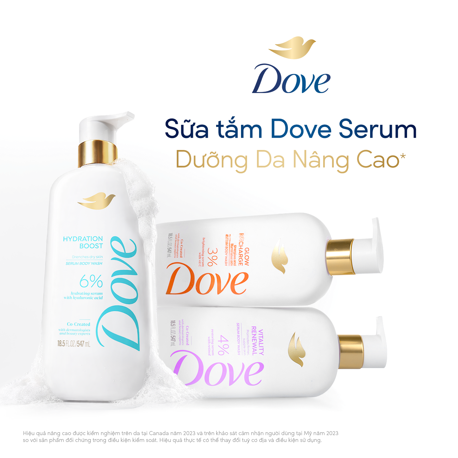 Dove Facebook ad: Sữa tắm Dove Serum Dưỡng Da Nâng Cao* mới