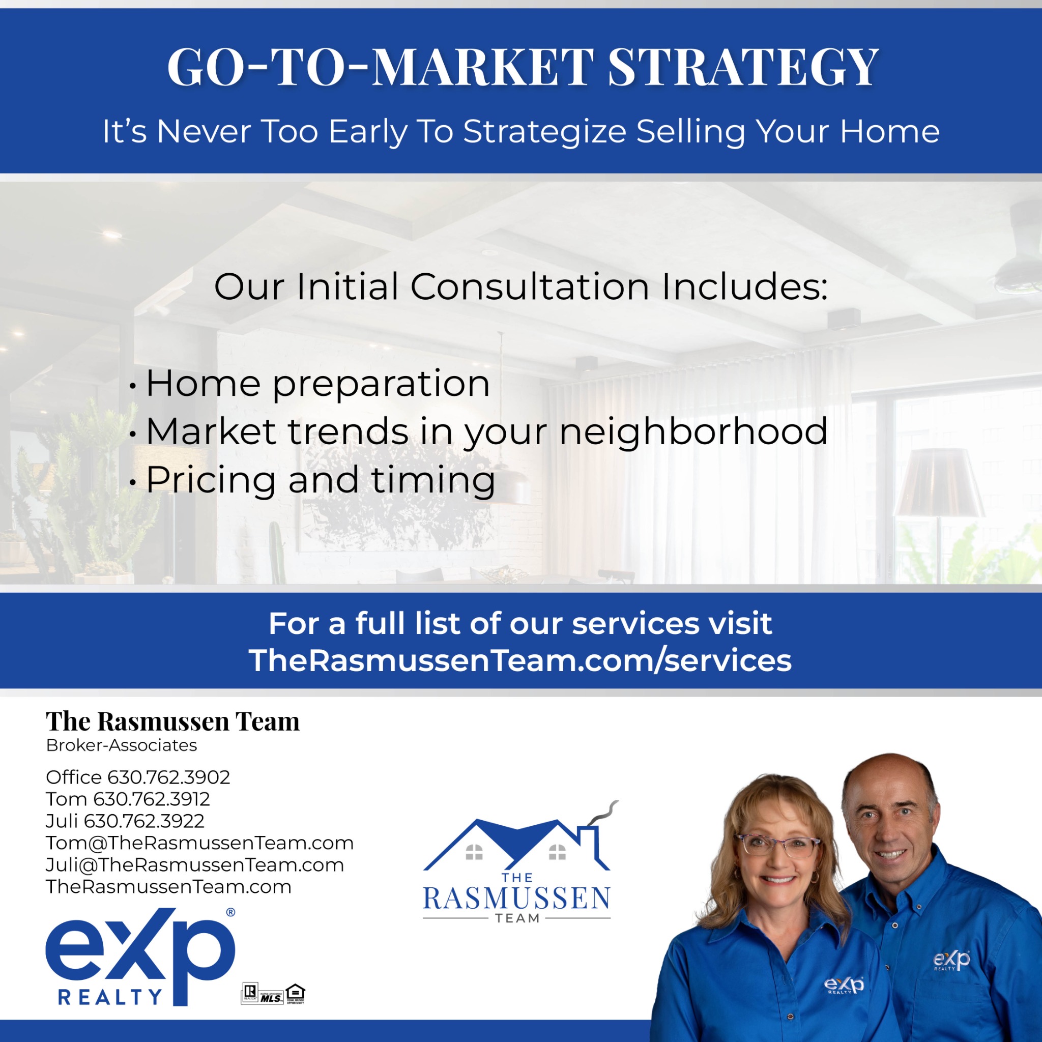 Tom Rasmussen - EXP Realty Facebook ad: Message or Call 630.762.3912 / 630.762.3922 / 630.762.3902