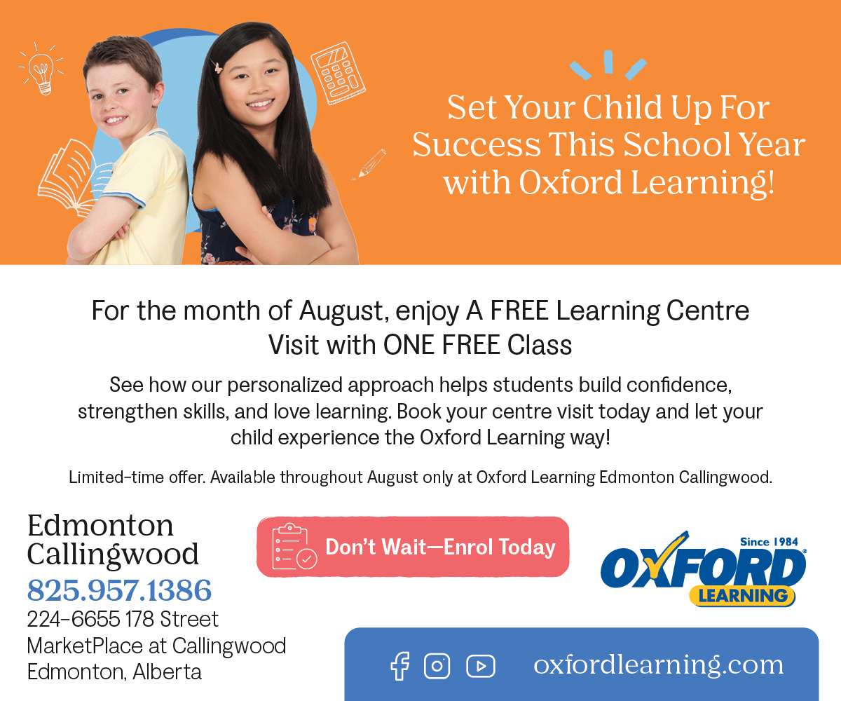 Oxford Learning Facebook ad: Edmonton Callingwood Tutoring - Oxford Learning