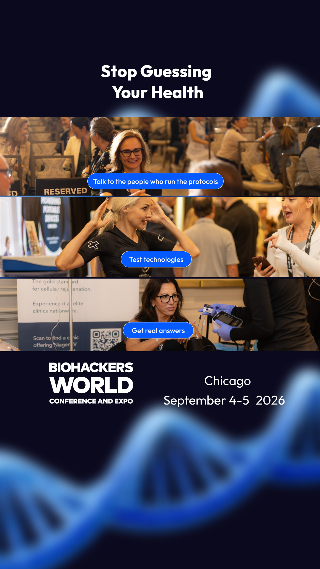 Biohackers World Facebook ad: Buy Tickets