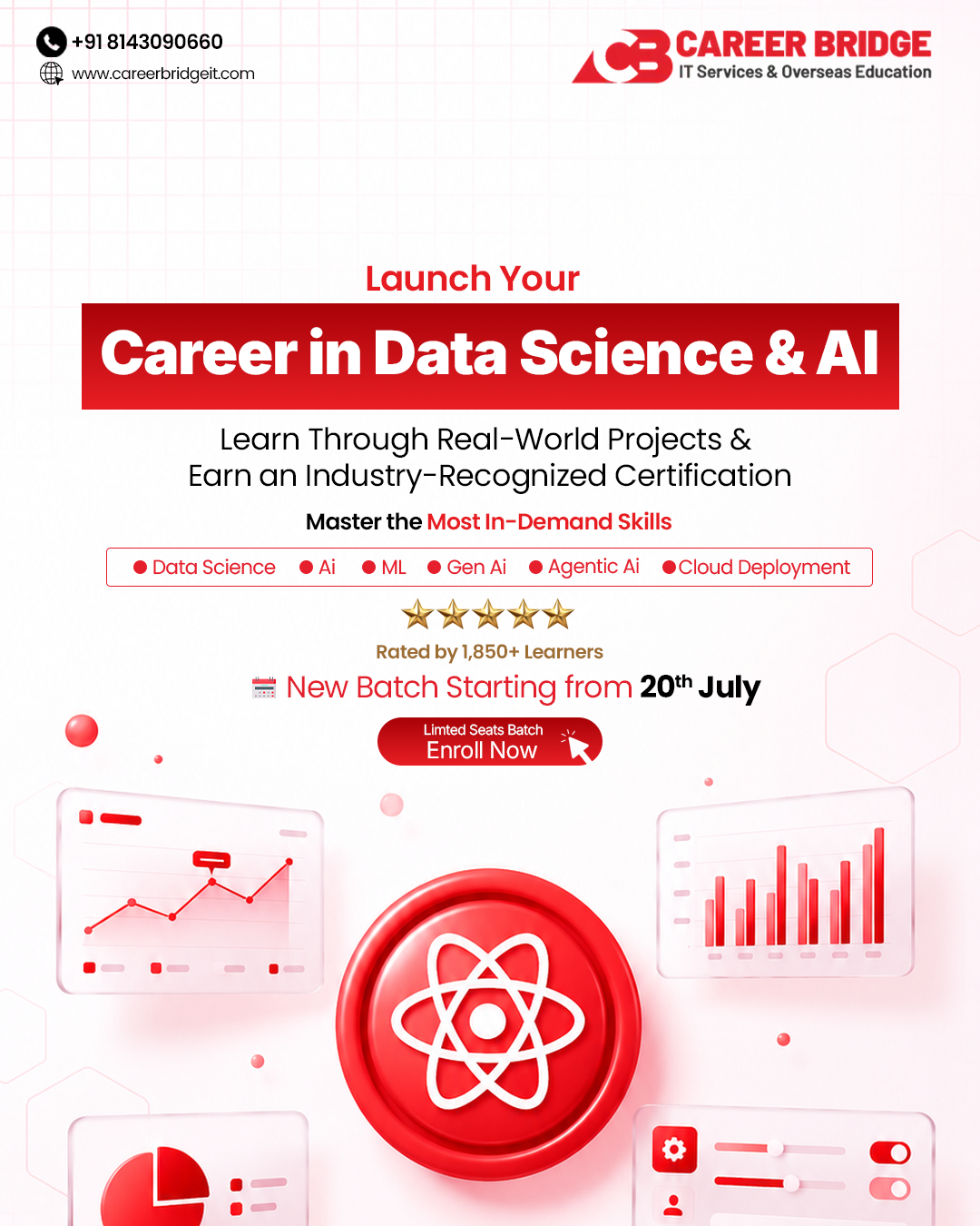 Career Bridge It Services And Overseas Education Facebook ad: Learn Data Science & AI