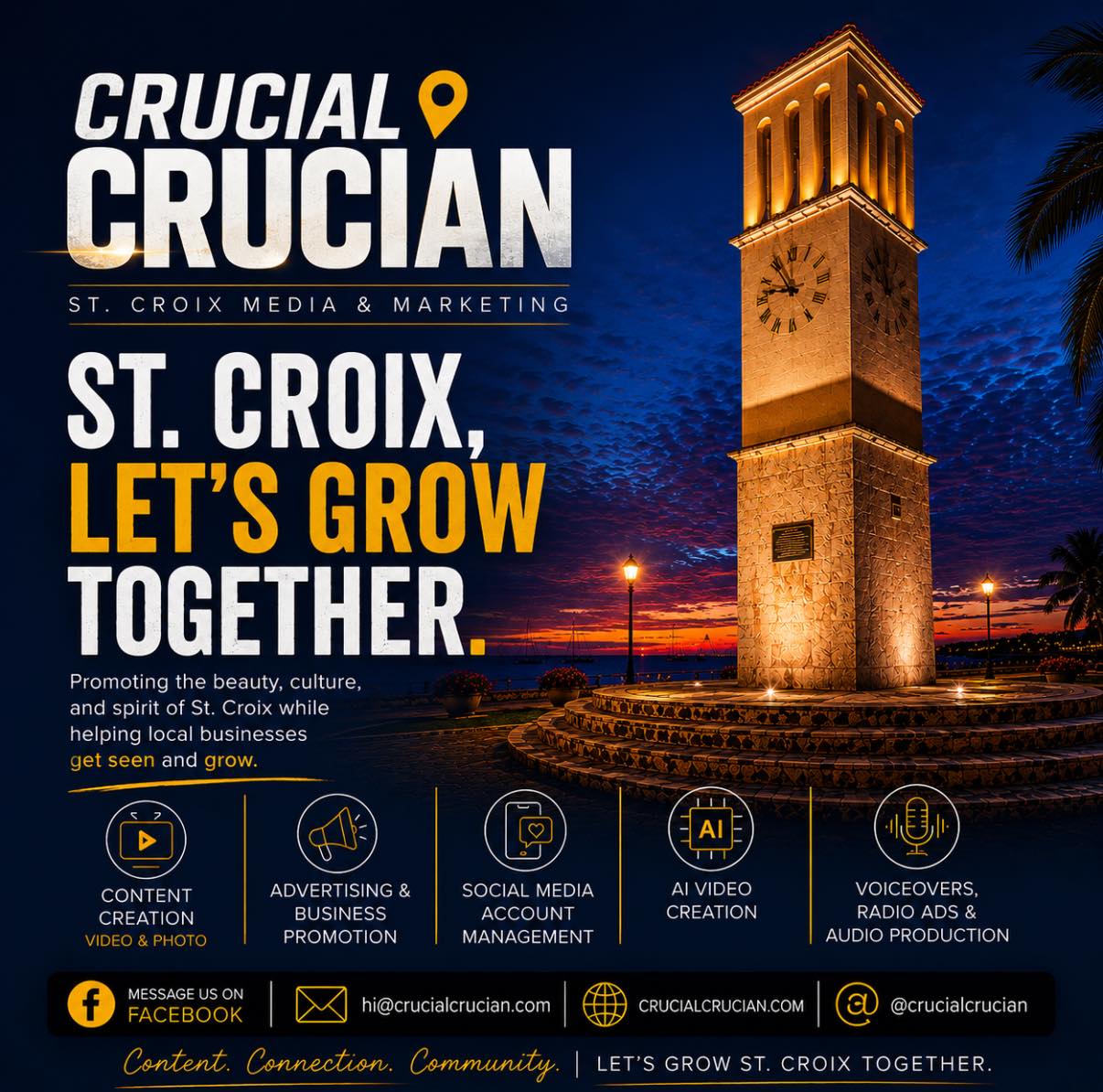 Crucial Crucian Facebook ad: Ready to get more eyes on your business?