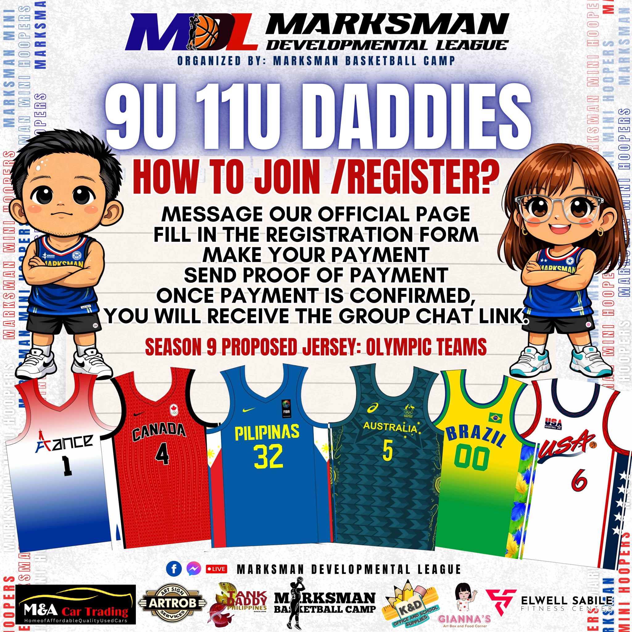 Marksman Developmental League Facebook ad: Train. Play. Level Up.