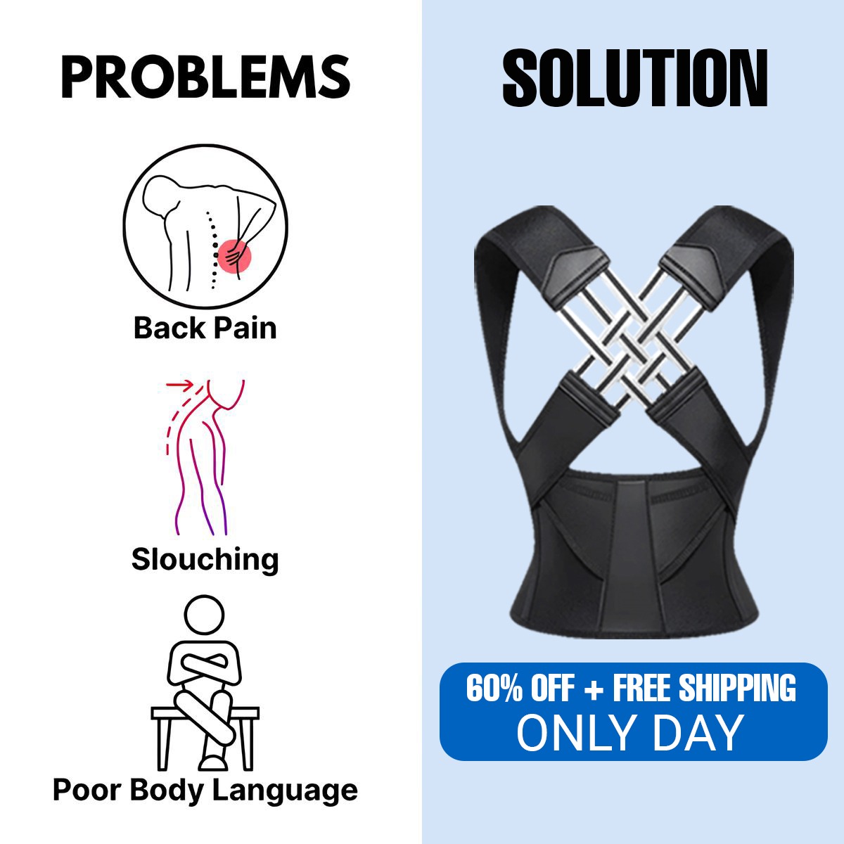 Posture Hero Facebook ad: 60% Off Ends Tonight