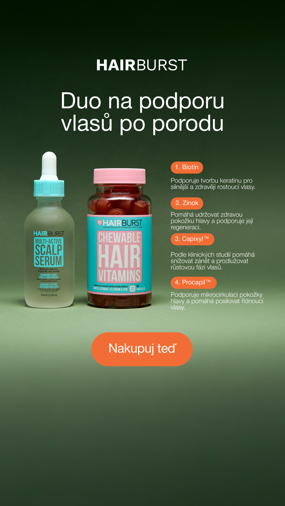 Hairburst Czech Republic Facebook ad