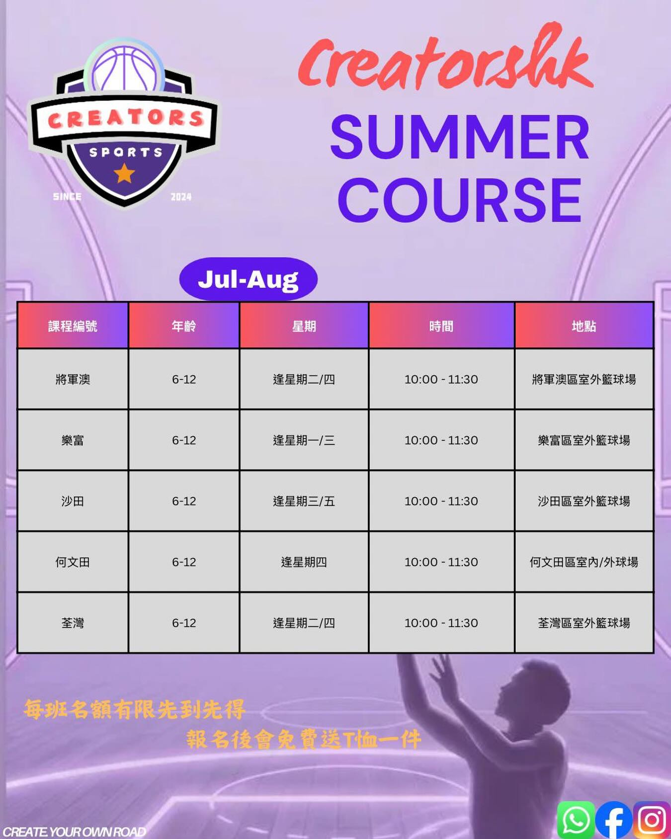 Creatorshk Sports Facebook ad: Creatorshk 2026 SUMMER COURSE