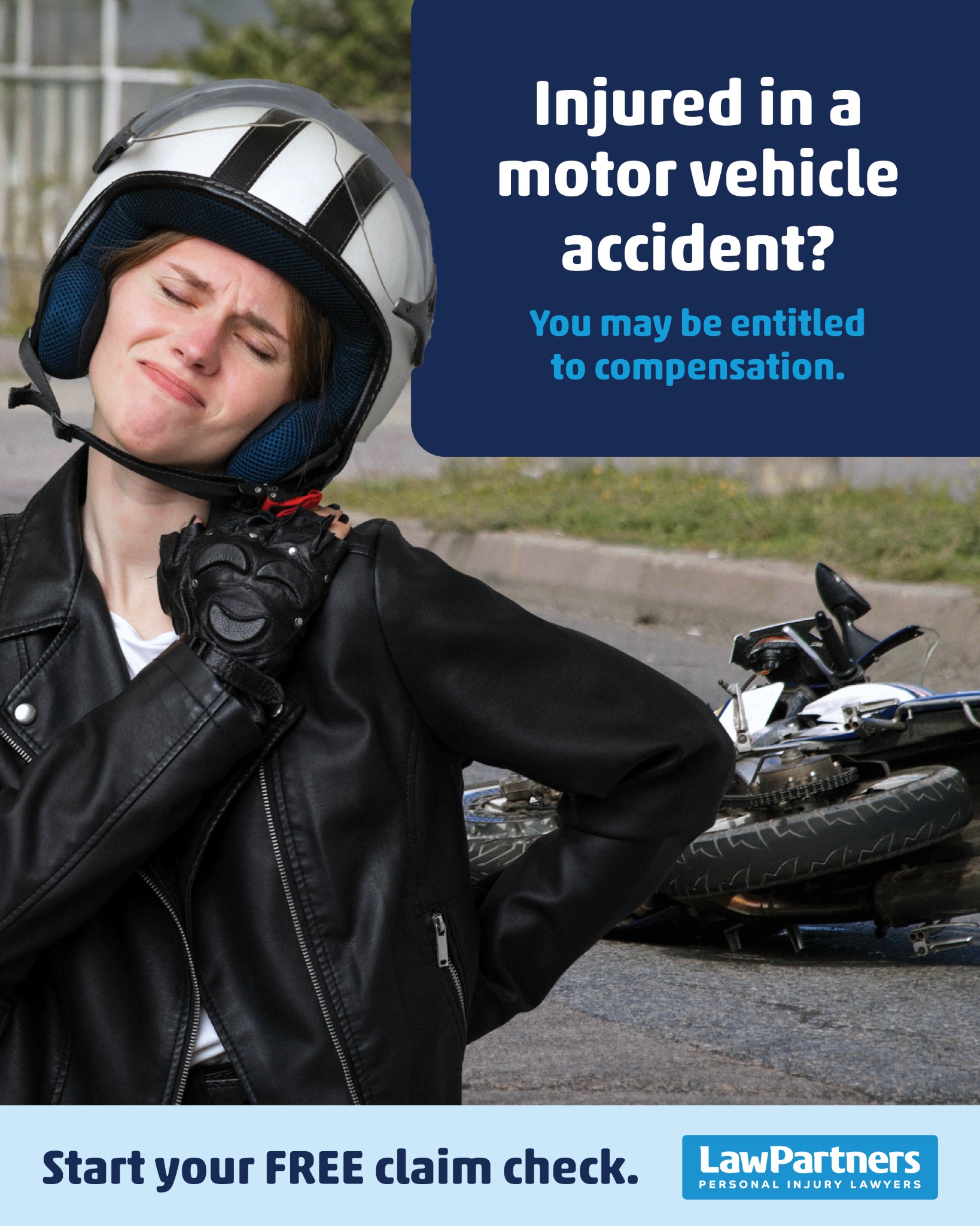 Law Partners Personal Injury Lawyers Facebook ad: Check Your Eligibility Today