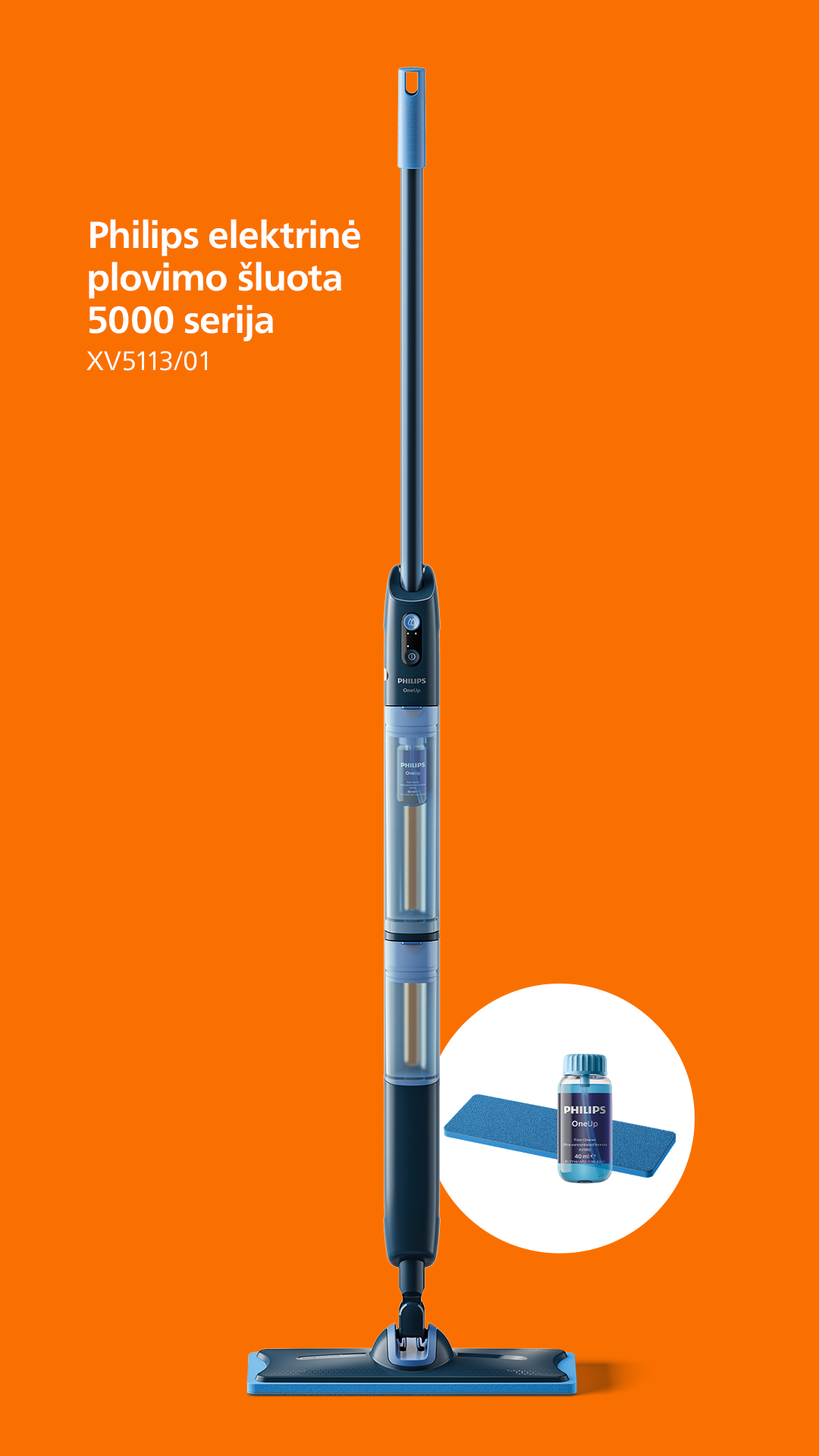 Philips Home Living Facebook ad: Philips OneUp 5000 serija, elektrinė plovimo šluota