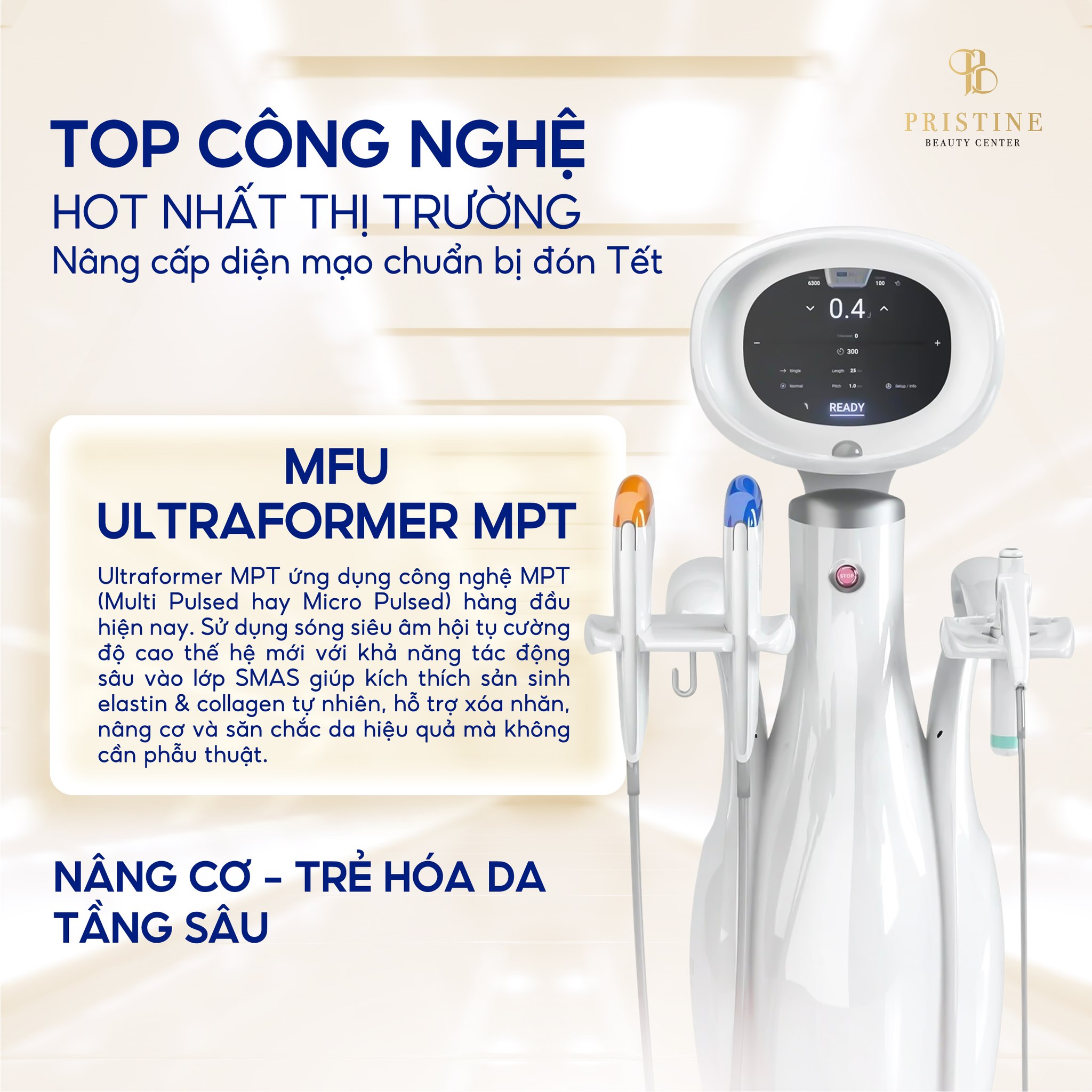 Pristine Beauty Center Facebook ad: Có những vấn đề không mỹ phẩm nào…