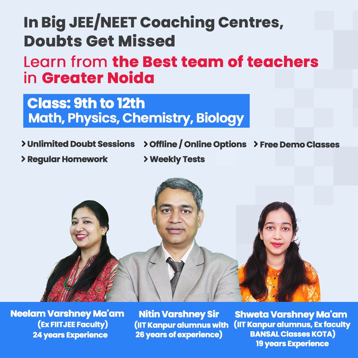 Mission For Excellence Facebook ad: JEE/NEET Coaching in Greater Noida