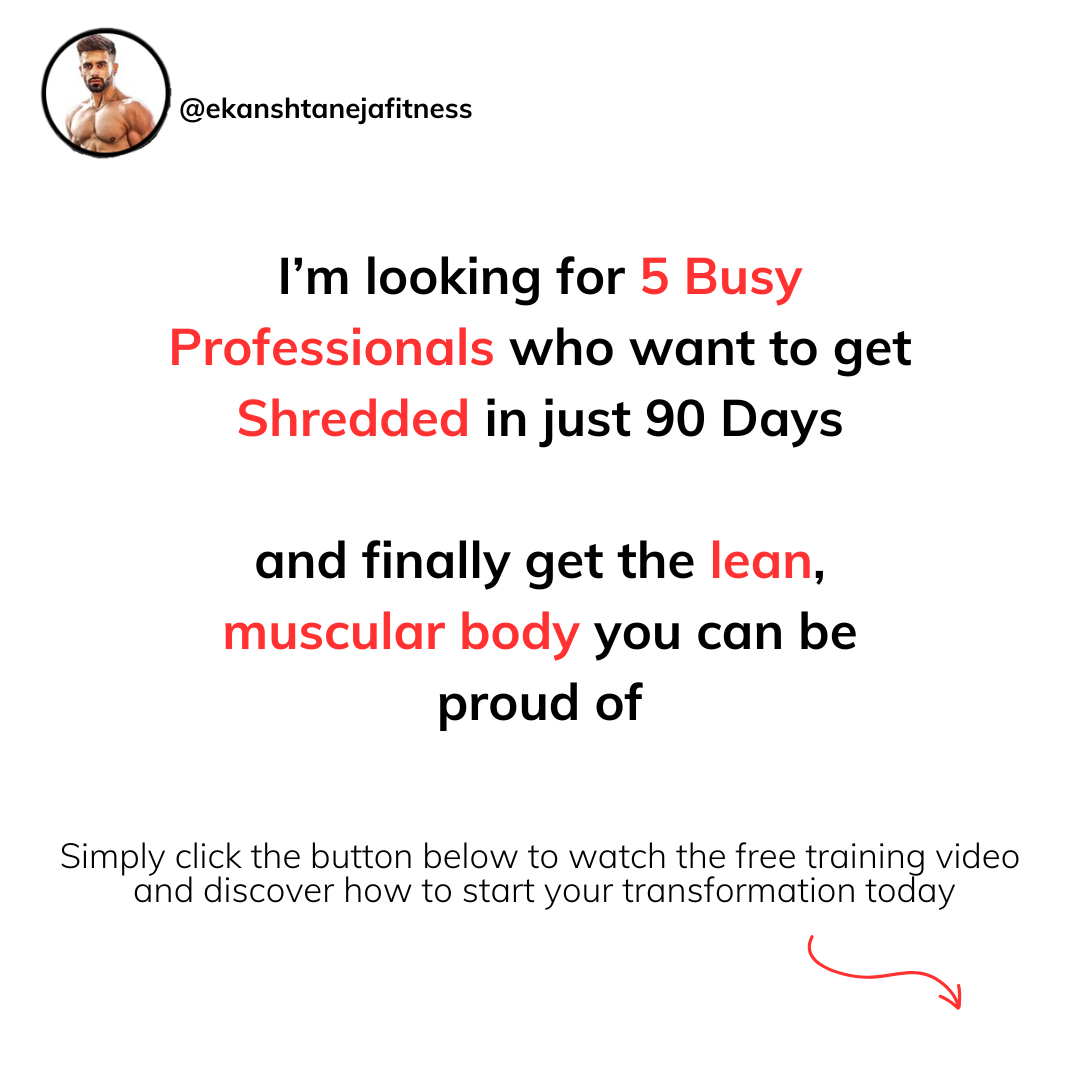 Ekansh Taneja Facebook ad: Get Shredded in 90 Days Without Losing Your Work-Life…