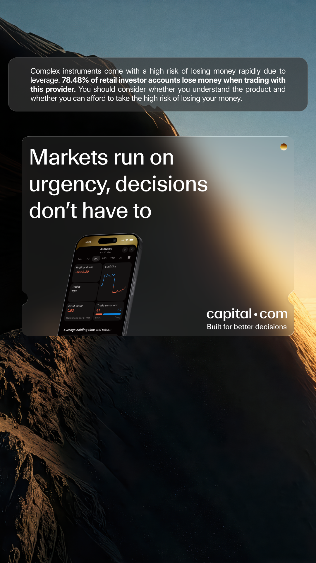 Capital.com International Facebook ad: MT4 & MT5 integrated