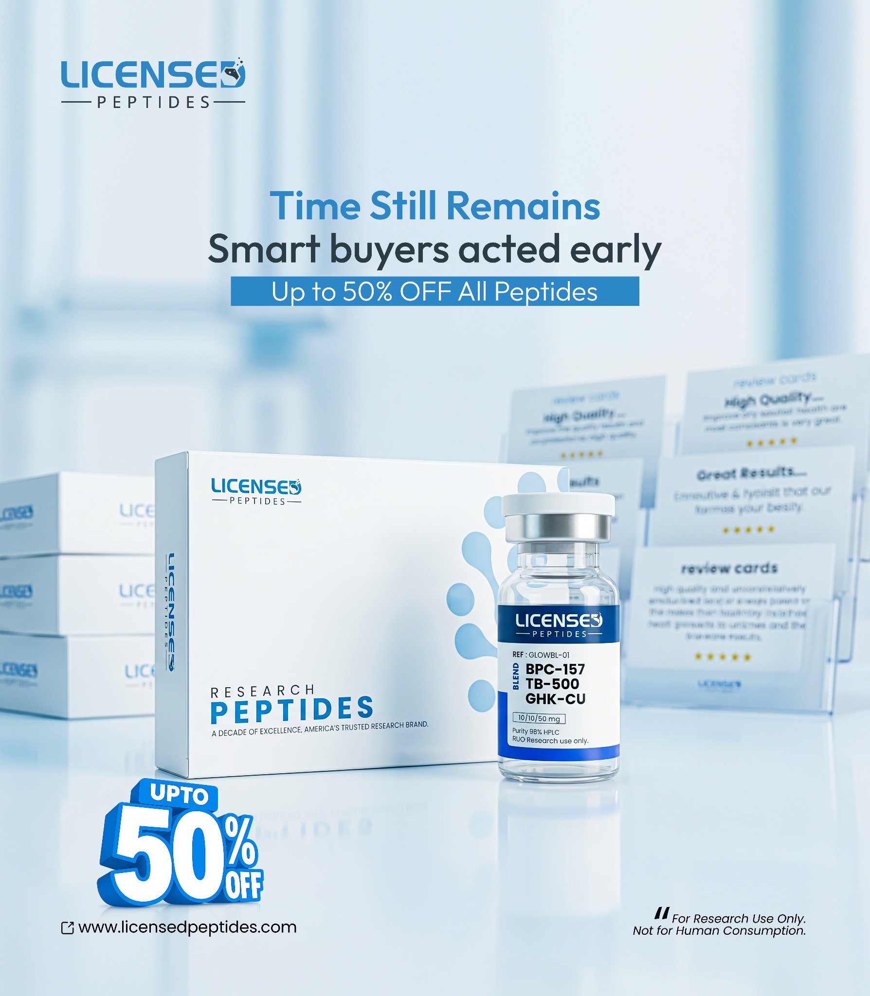 LicensedPeptides.com Facebook ad