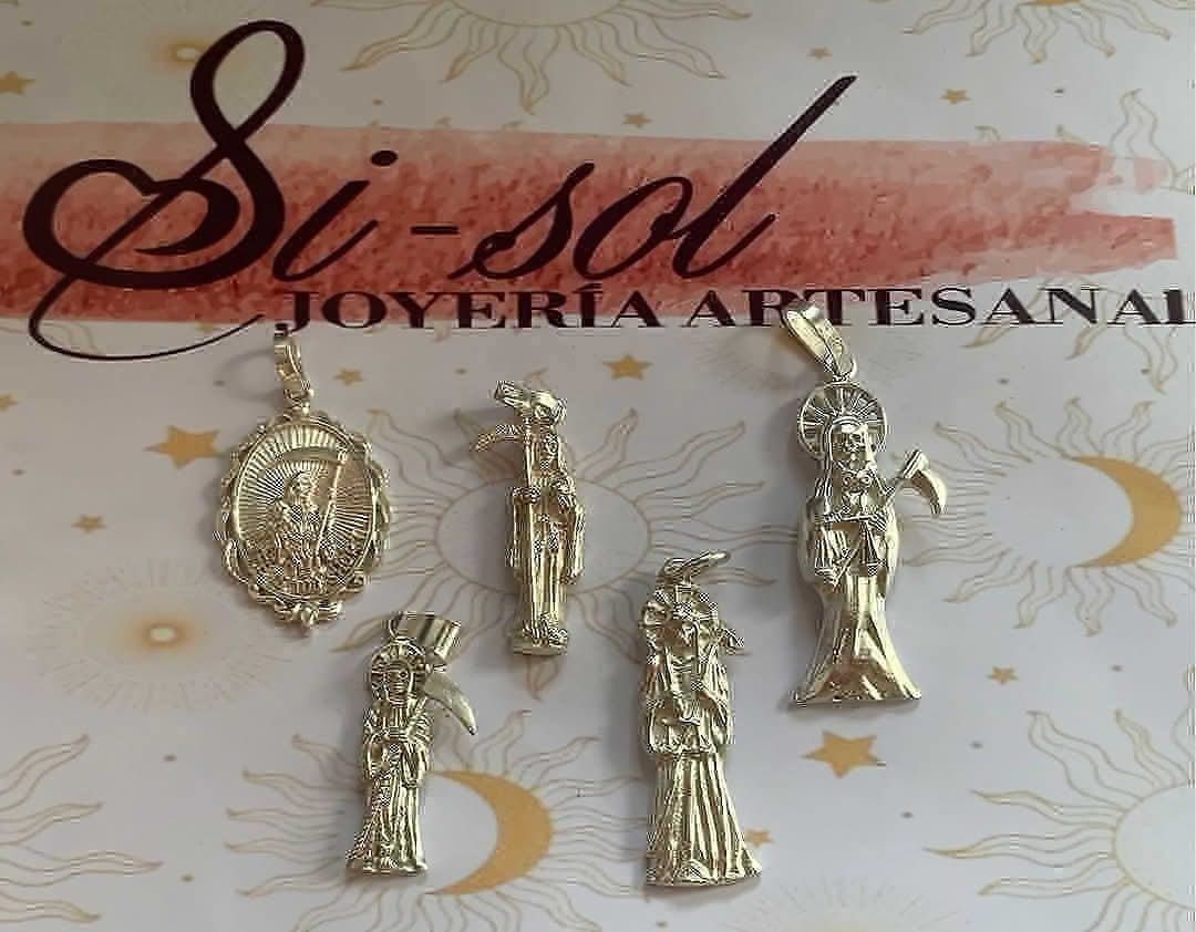 Si Sol joyeria artesanal Facebook ad: Dije de Santa Muerte 100% garantizado en plata…
