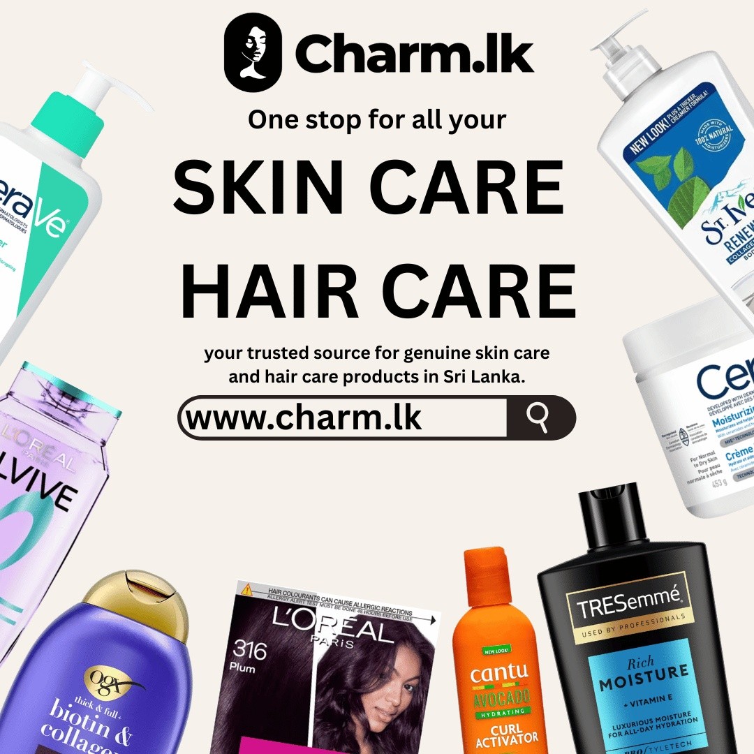 Charm.lk Facebook ad: Glow with Genuine Beauty Products!