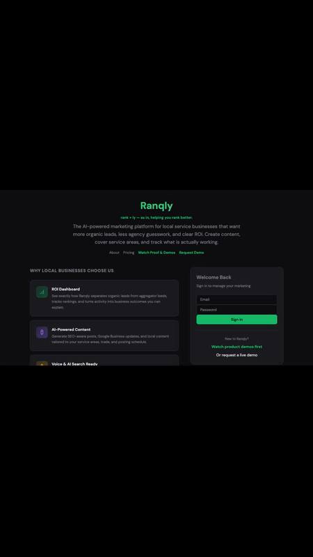 Ranqly Facebook ad: Tired of paying $50-100 per lead to Angi…