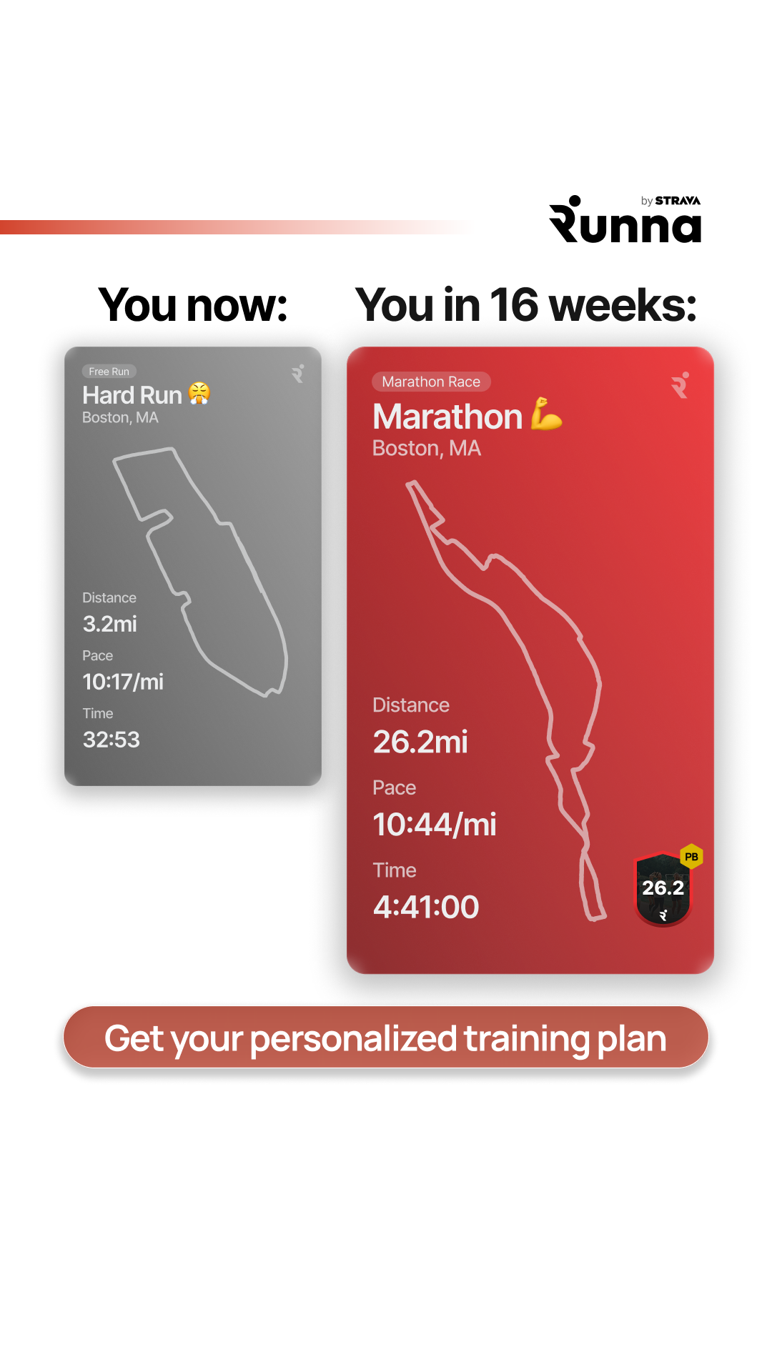 runna Facebook ad: The Ultimate Running Training App.