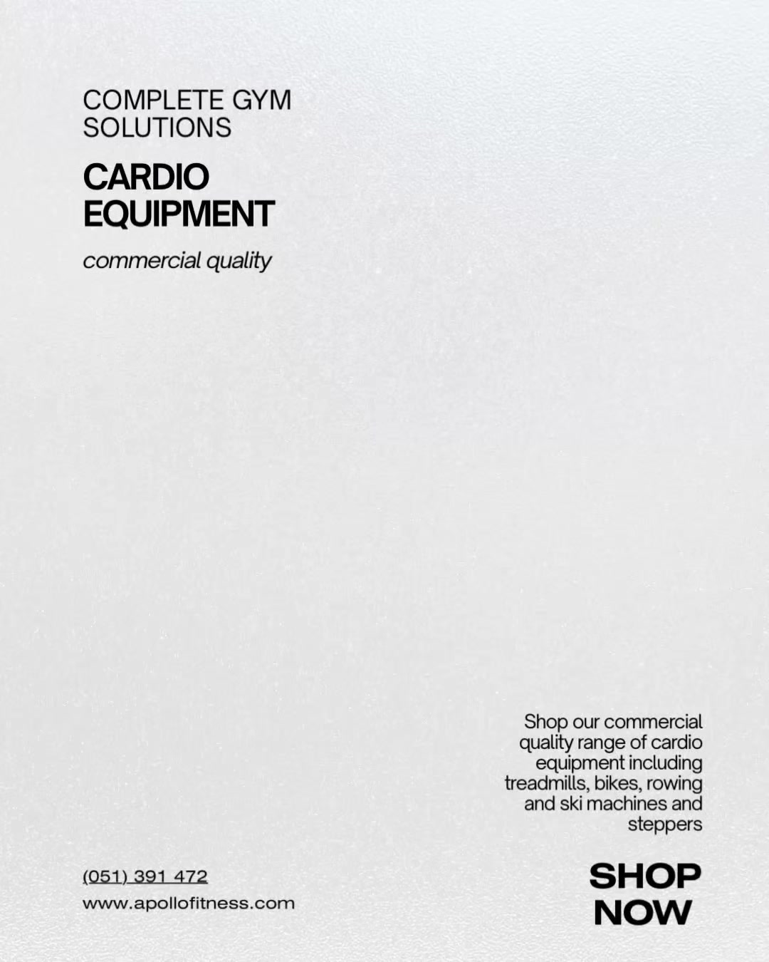 Apollo Fitness Facebook ad: Commercial Gym Equipment Built to Perform
