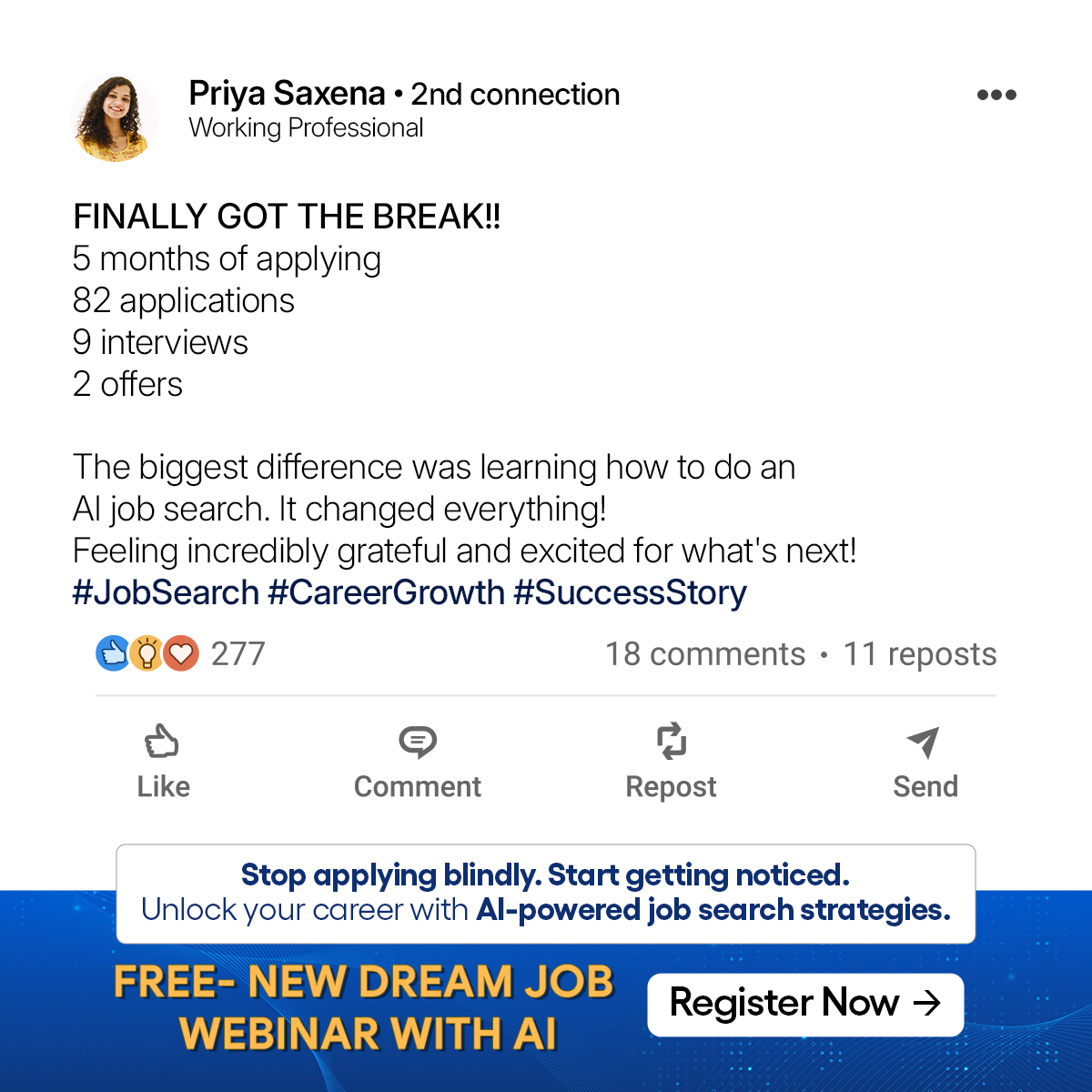 Vikram Anand Facebook ad: Land your dream job with AI