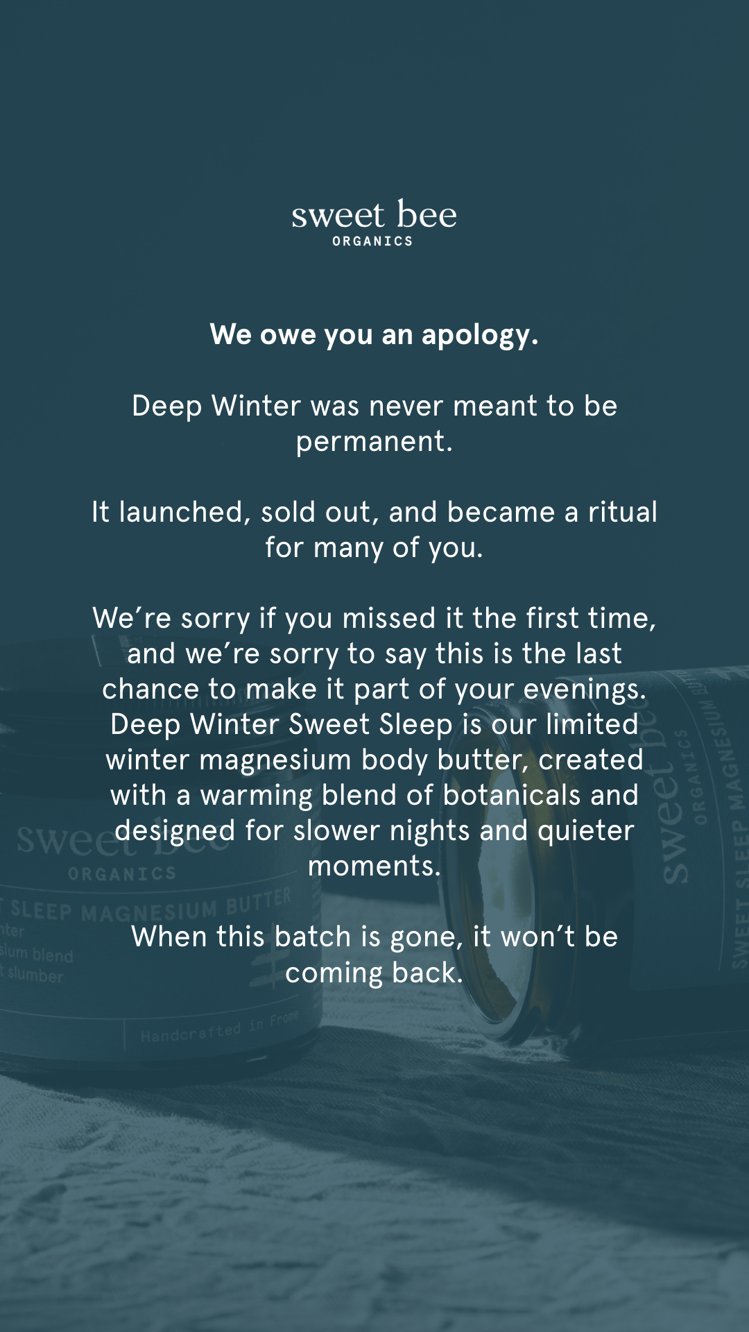 Sweet Bee Organics Facebook ad