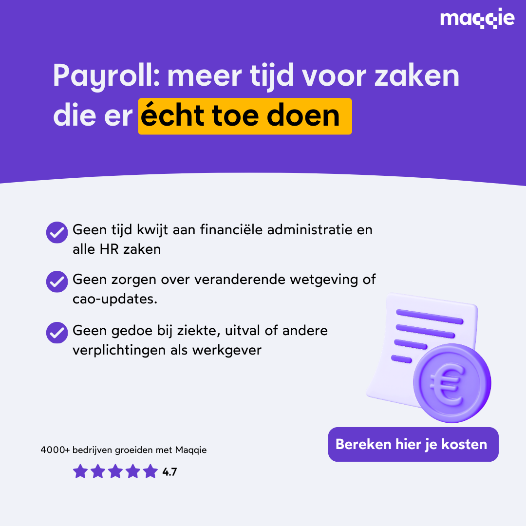 Maqqie Facebook ad: Loop je vast in complexe personeelsadministratie en wet…