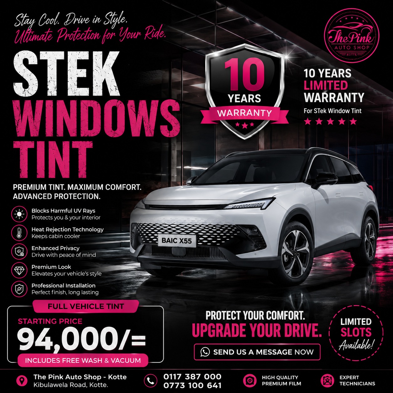 The Pink Auto Shop Facebook ad: The Pink Auto Shop is a top-notch car…