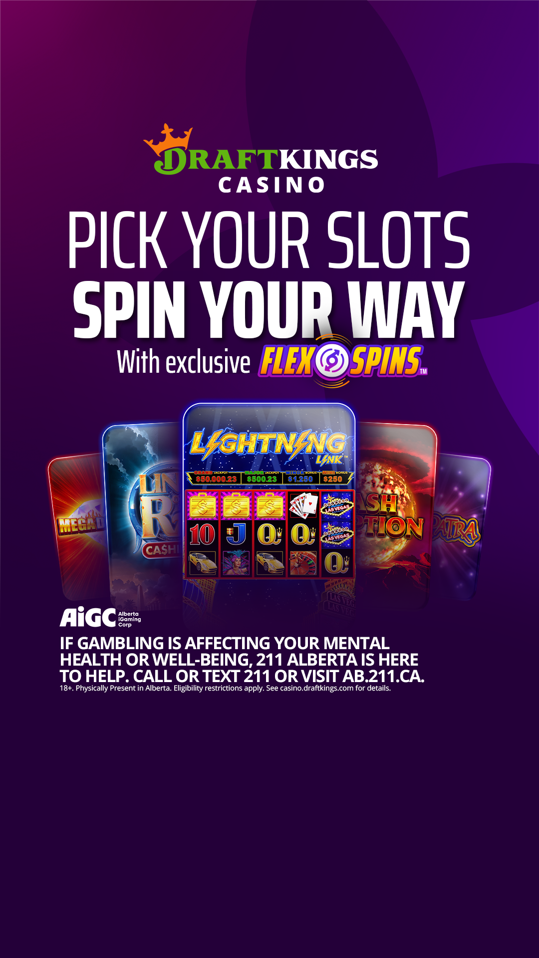 DraftKings Casino Facebook ad: Play on DraftKings Casino