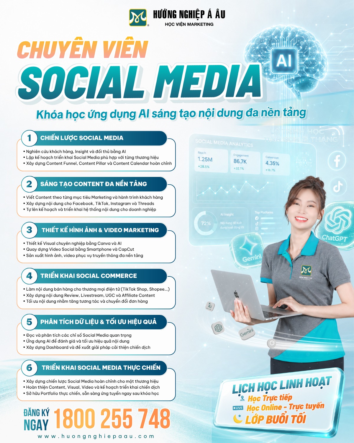 Học Viện Marketing - Hướng Nghiệp Á Âu Facebook ad