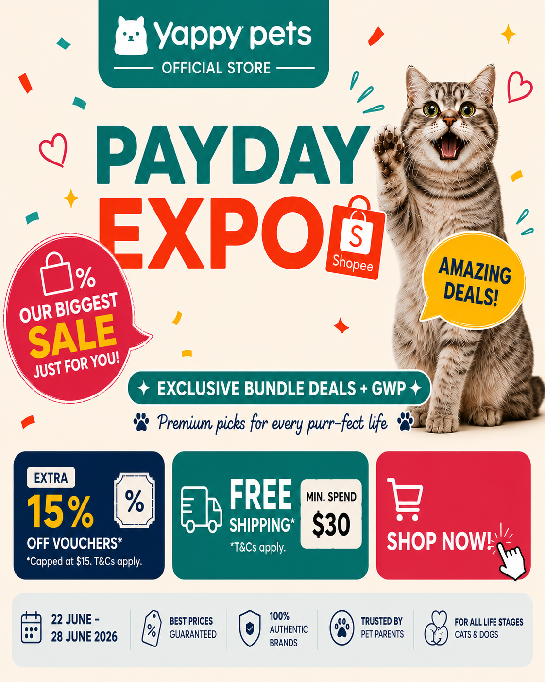Yappy Pets Facebook ad: Payday Sale At Asia Cat Expo!
